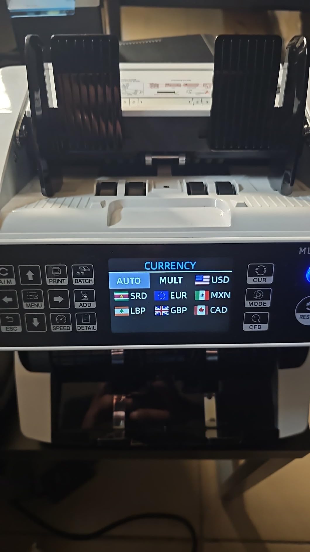 MUNBYN IMC01 Bank Grade Money Counter Machine Mixed Denomination, 2CIS/UV/IR/MG/MT Counterfeit Detection, Serial Number, MUL Currency Cash Counter, Printer Compatible, 2Y Warranty (White) customer photo 1