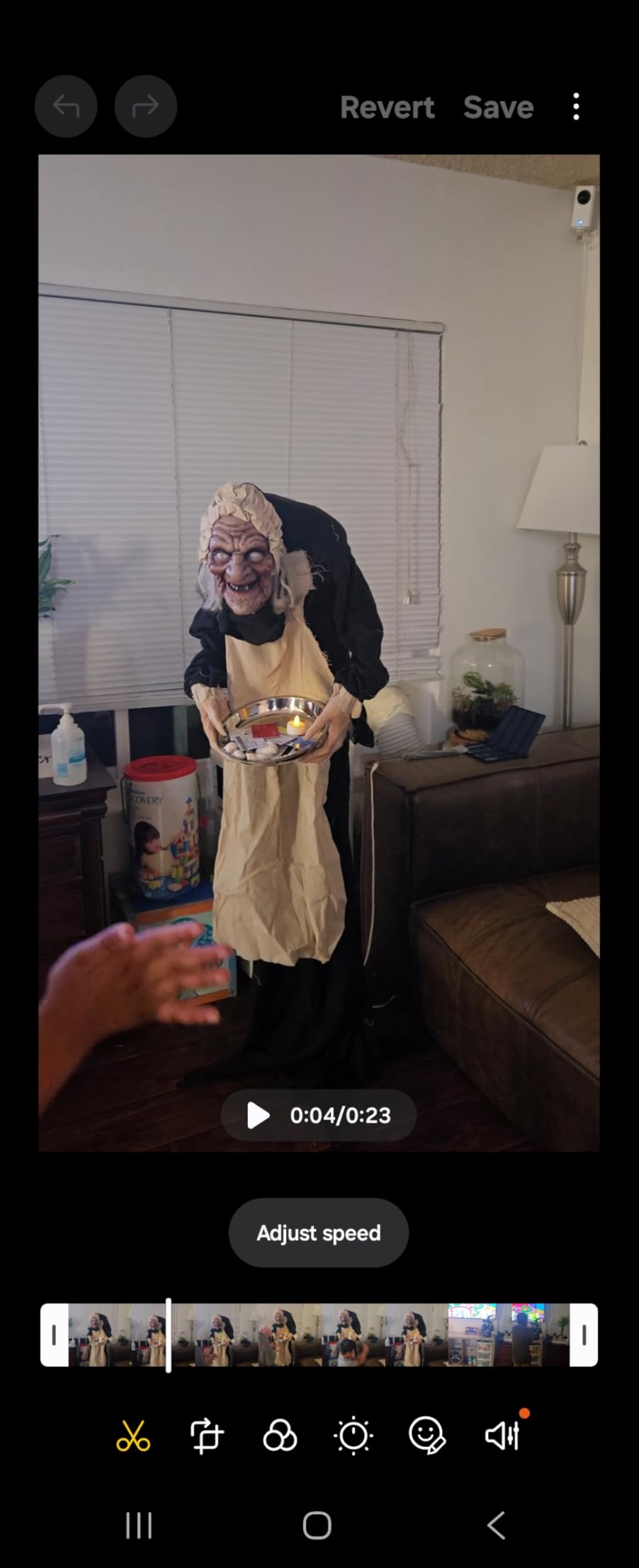 Haunted Hill Farm Life-Size 5-Ft Talking Zombie Maid Animatronic, Touch Lights and Sounds, Battery Operated customer photo 1