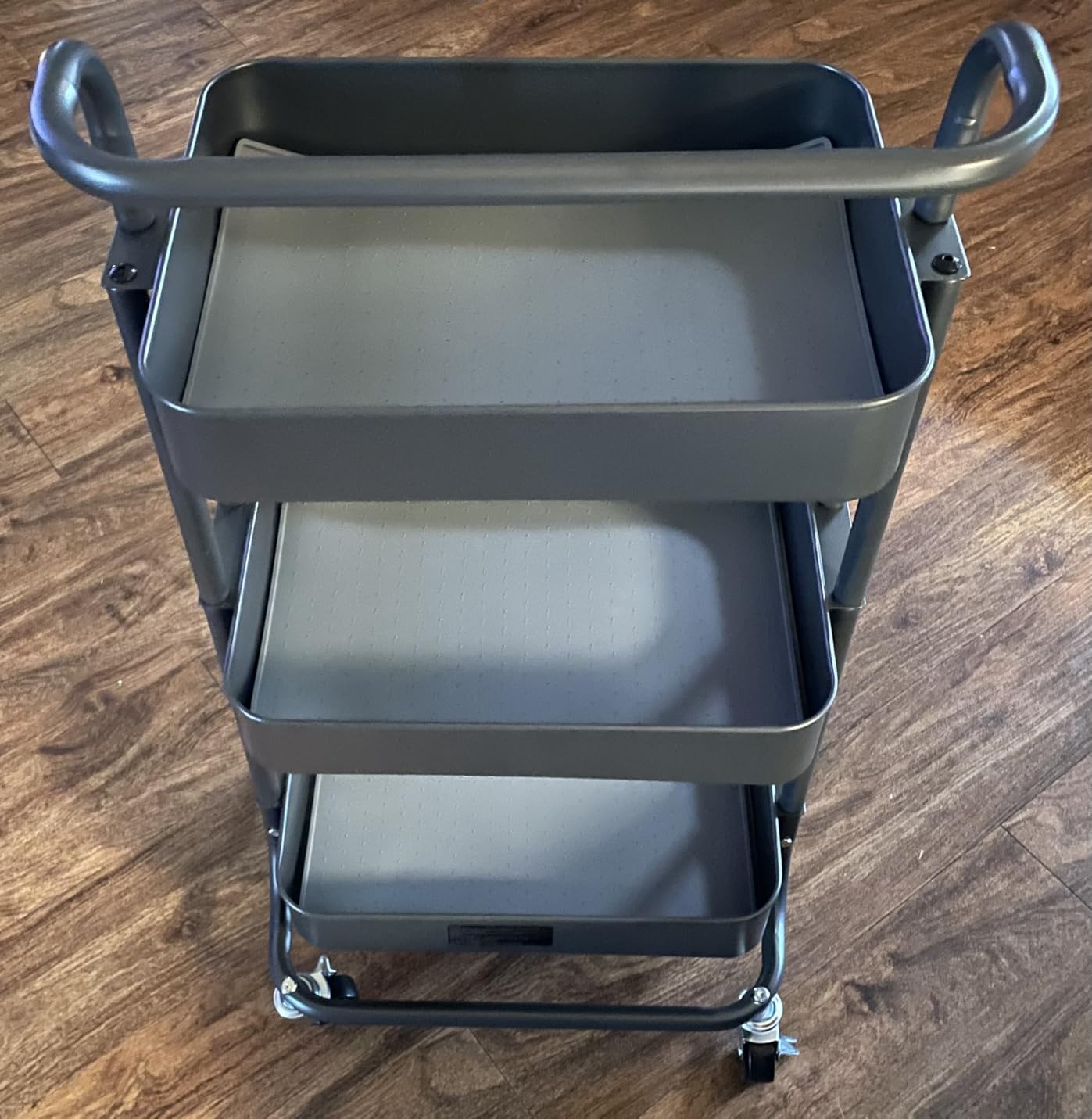 Pipishell 3 Tier Rolling Cart, Metal Utility Cart with Wheels and Handle, Rolling Storage Cart for Nursery Room, Living Room, Painting Room, Office and Kitchen, White customer photo 1