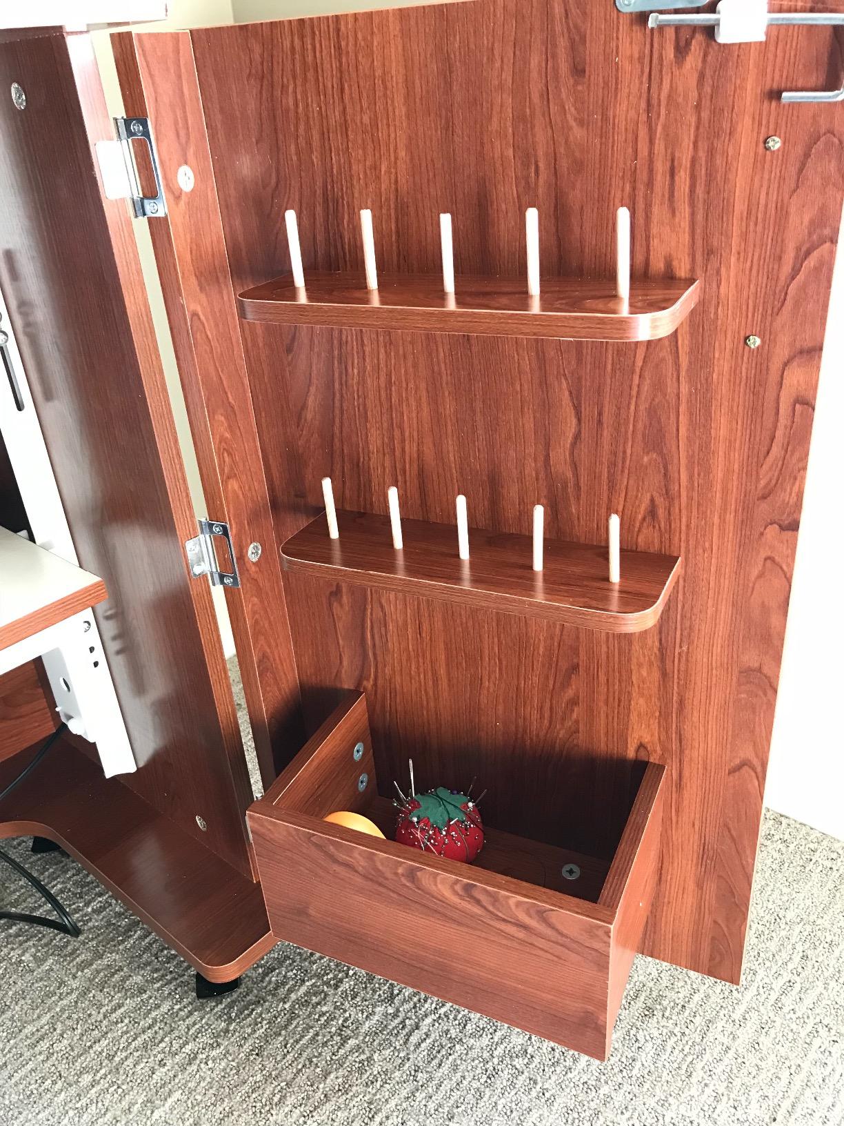 Kangaroo Bandicoot Sewing Cabinet with Lift - Quilting & Sewing Machine Table with Expandable Work Surface & Storage, Ash White customer photo 1