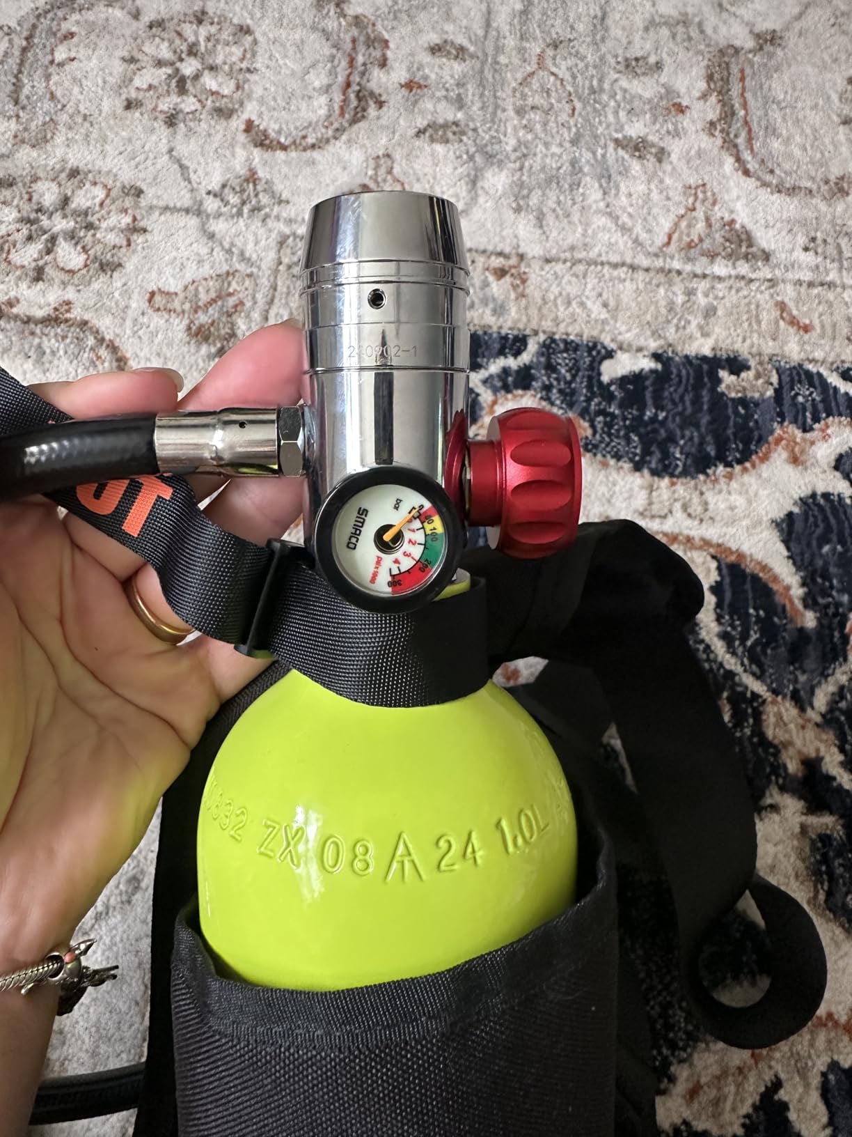 SMACO S400 Mini Scuba Tank, 1L Portable Diving Lung Air Tank | Aluminum Pony Bottle, DOT Certified, Reusable customer photo 1