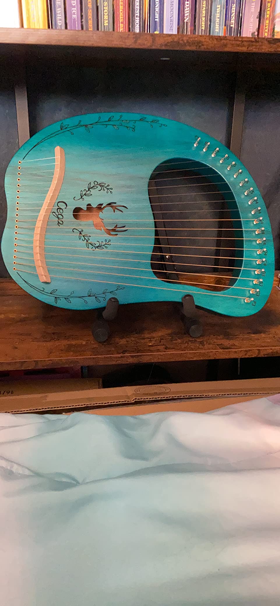 Lyre Harp, 19 Metal Strings Maple Saddle Mahogany Body Lyra Harp with Bag Key Included customer photo 2