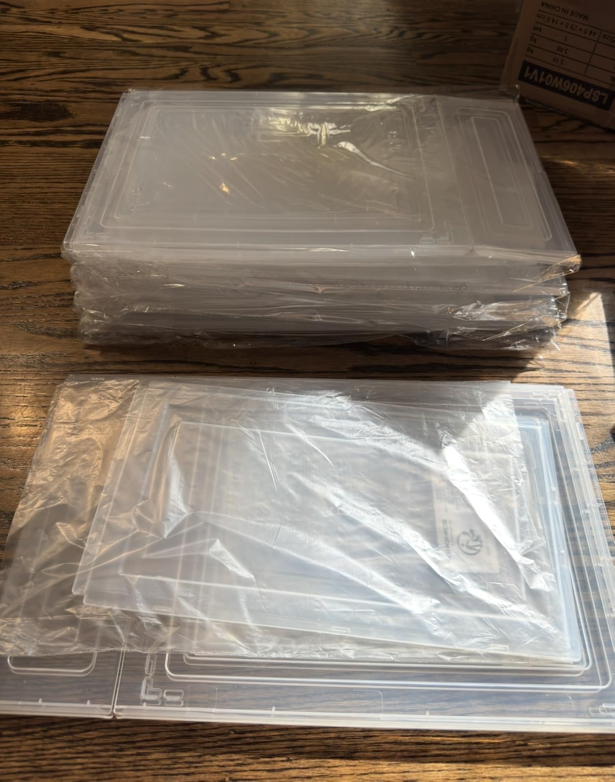 SONGMICS Shoe Boxes, Set of 12, Clear Plastic Shoe Storage, Stackable Sneaker Box, Drop Front Door, Up to US Size 11, Easy Assembly, 13 x 9.8 x 7.1 Inches, Transparent White customer photo 2