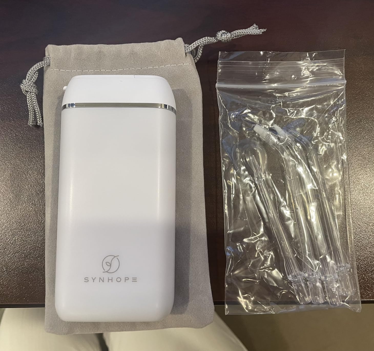 Water Flosser [ Mini Cordless Portable ] Oral Irrigator Water Teeth Cleaner Pick, Telescopic Water Tank, 3 Modes & IPX7 Waterproof, Home & Travel Water Floss for Teeth, Braces Bridges Care (White) customer photo 2