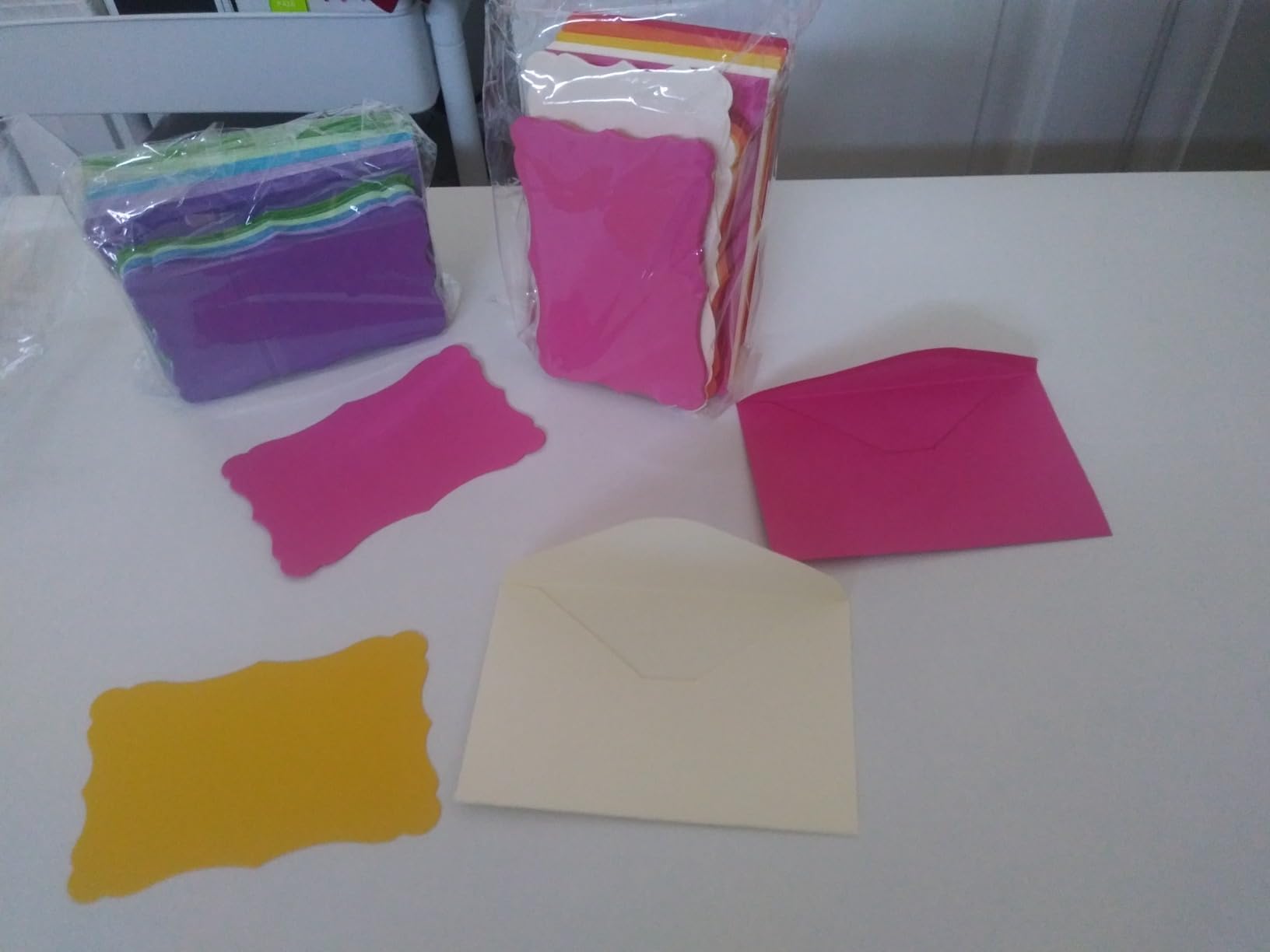100 Pack Mini Envelopes with Blank Note Cards, Multicolored, 10 Colors | 4 x 2.7 Inches, Self-Adhesive, Small Business Card Size customer photo 1