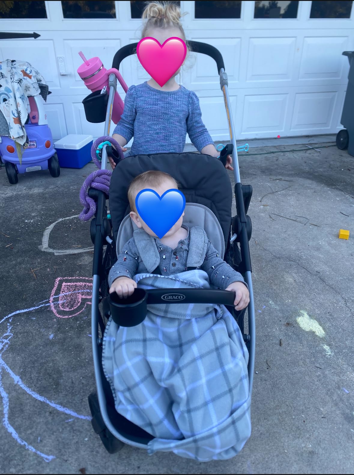 Graco Ready2Grow 2.0 Double Stroller, Twin Baby Stroller Features Bench Seat and Standing Platform Options, Compact Fold Perfect for Baby Travel, Rafa customer photo 2