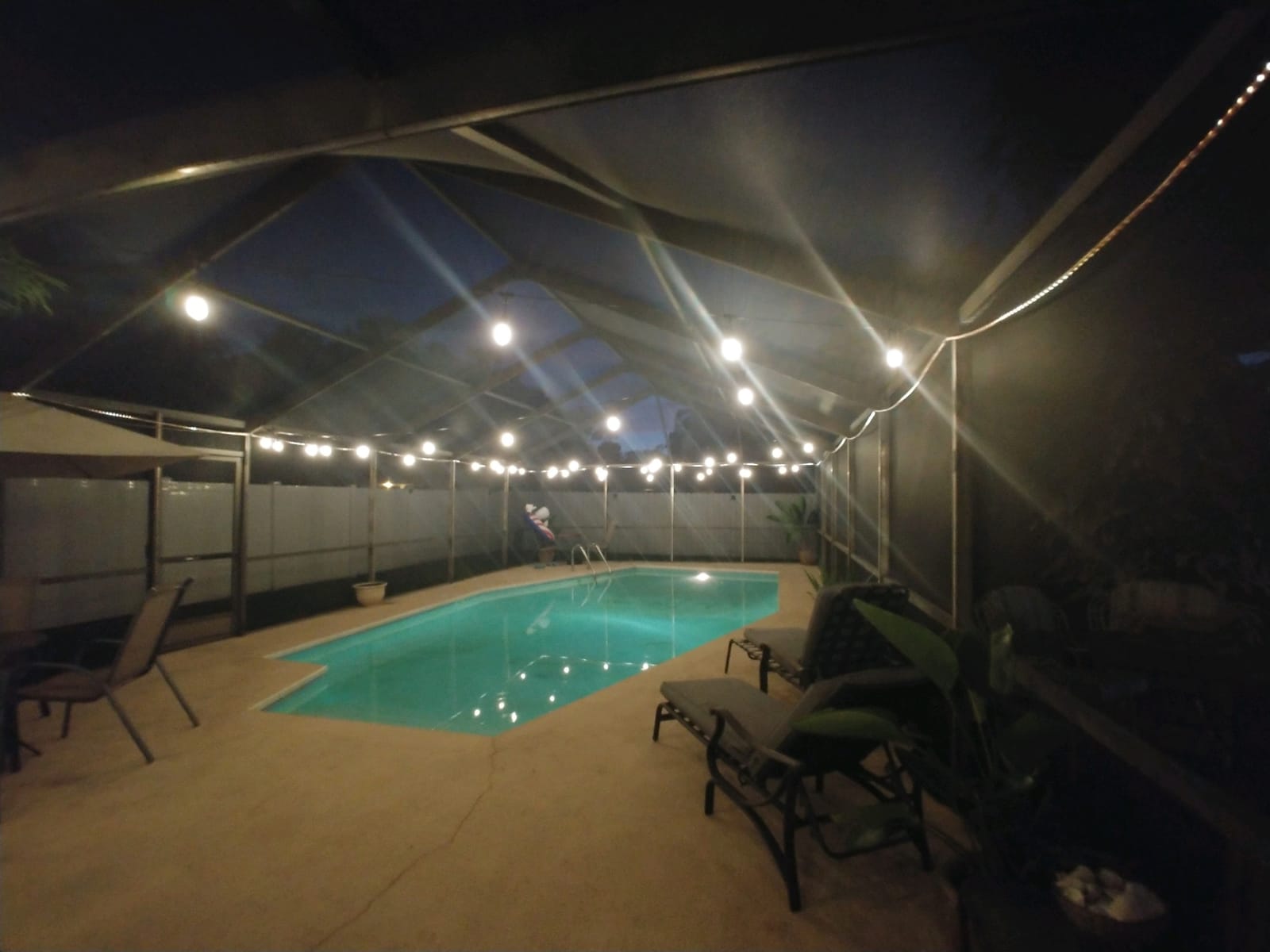Outdoor String Lights LED 100FT Commercial Grade Heavy Duty Light String Lights with 30 Sockets 32 Shatterproof Plastic Bulbs Include 2 Spare S14 Dimmable Edison Bulbs Patio Market Cafe Light customer photo 2