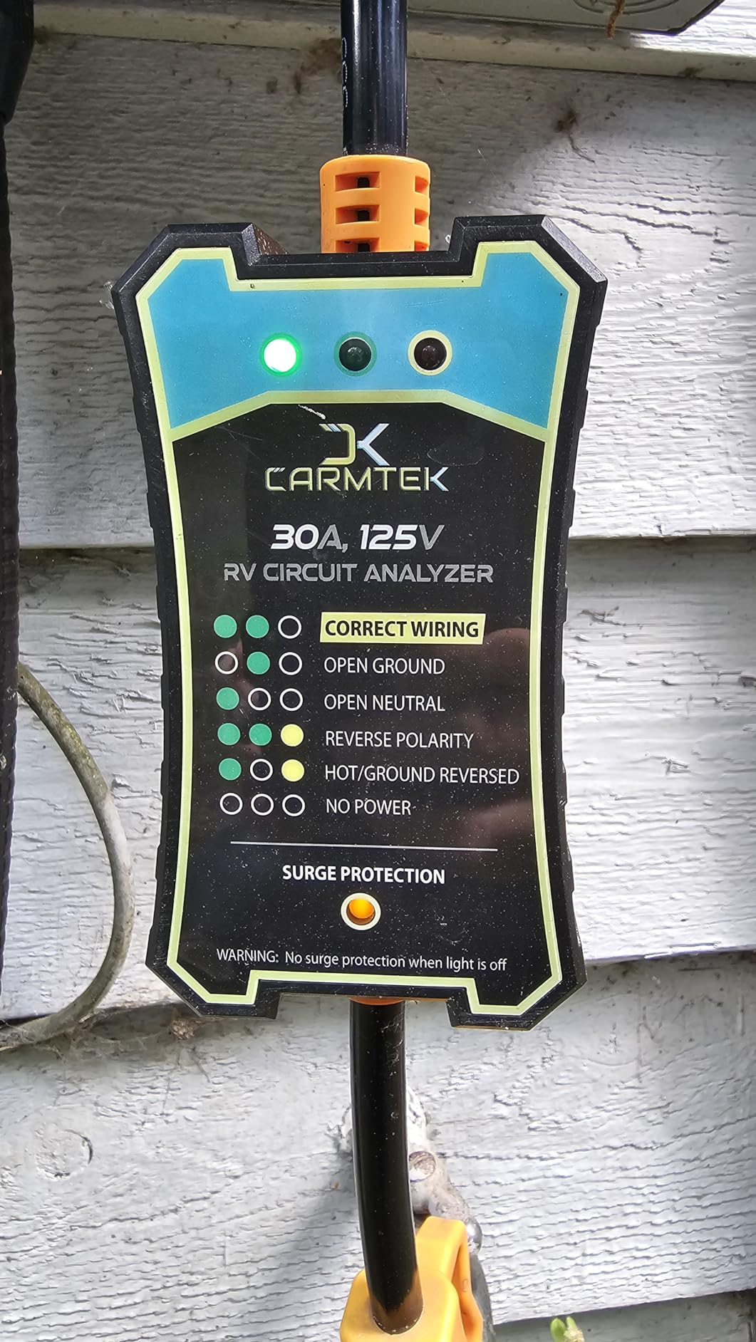 CARMTEK RV Surge Protector 30 Amp - RV Circuit Analyzer with Integrated Smart 30 Amp Surge Voltage Protection with Grip Handles customer photo 1