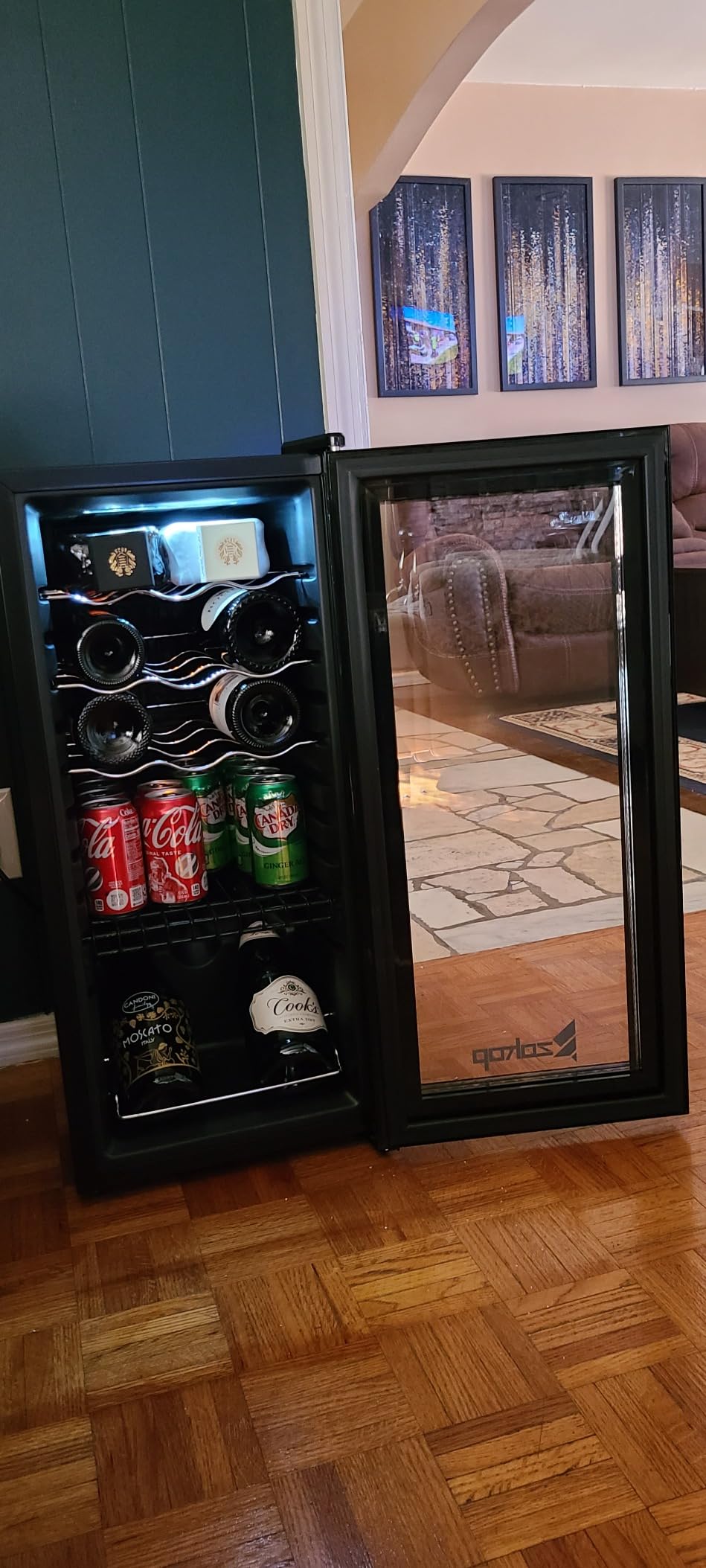 ROVSUN 18 Bottle Wine Fridge, Freestanding Compressor Wine Cooler Refrigerator, Beverage Wine Chiller with Digital Temperature Control & Double-layer Glass Door customer photo 2