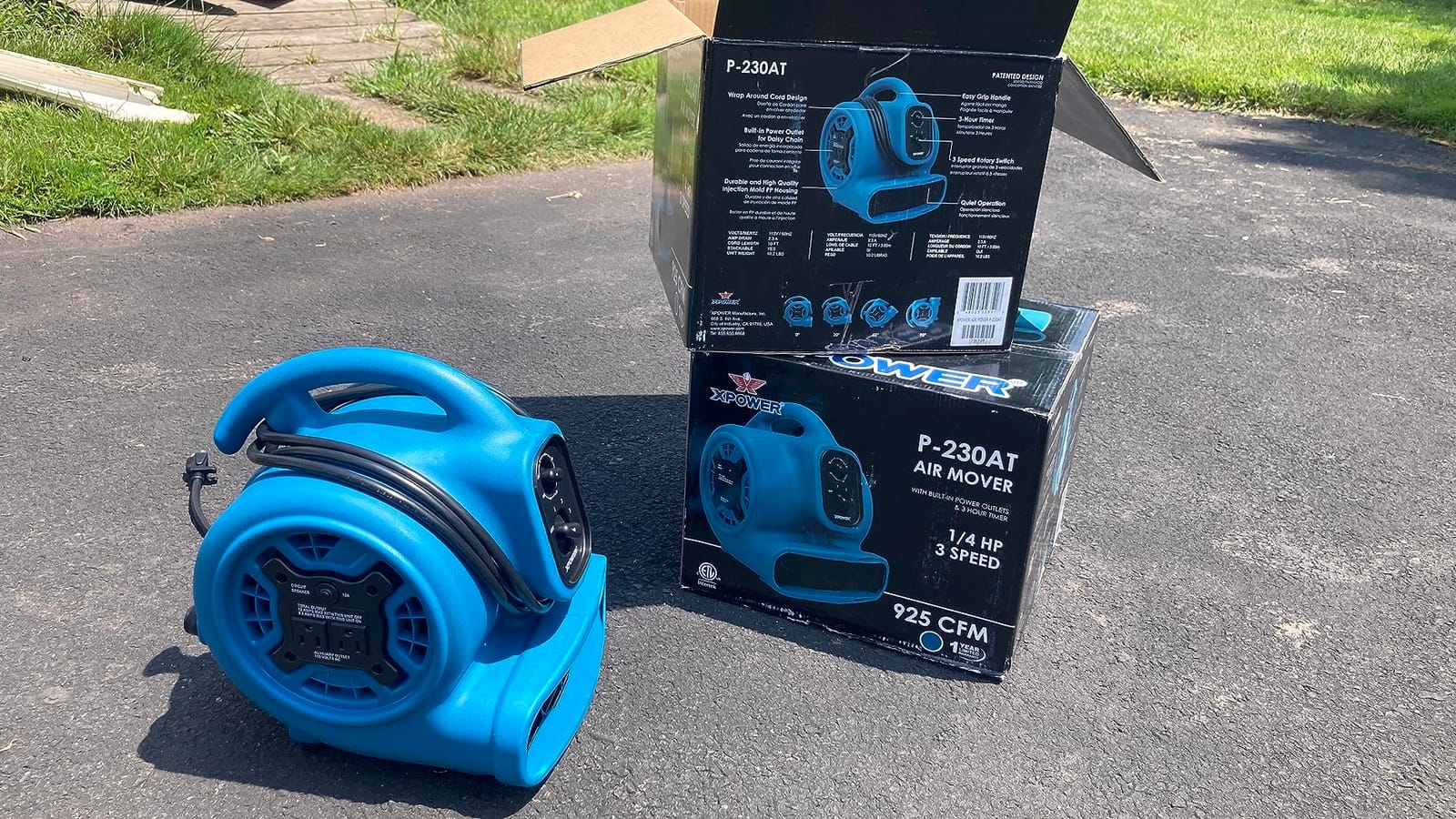 XPOWER P-230AT Mini Mighty 1/4 HP 925 CFM Centrifugal Air Mover, Carpet Dryer, Floor Fan, Blower, Stackable, Daisy Chain, for Water Damage Restoration, Janitorial, Plumbing, Home Use customer photo 2