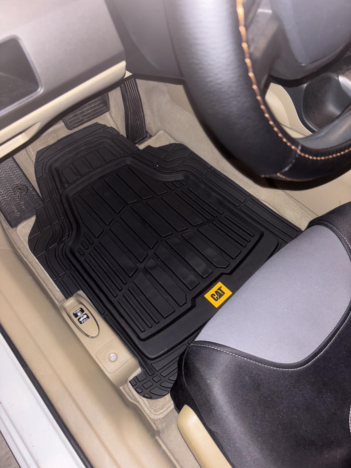 Cat ToughRide Heavy-Duty 3 Piece Rubber All Season Floor Mats for Car Truck Van SUV, Black - Premium Trim to Fit Cars Floor Mat, All Weather Deep Dish Automotive Floor Mats customer photo 1