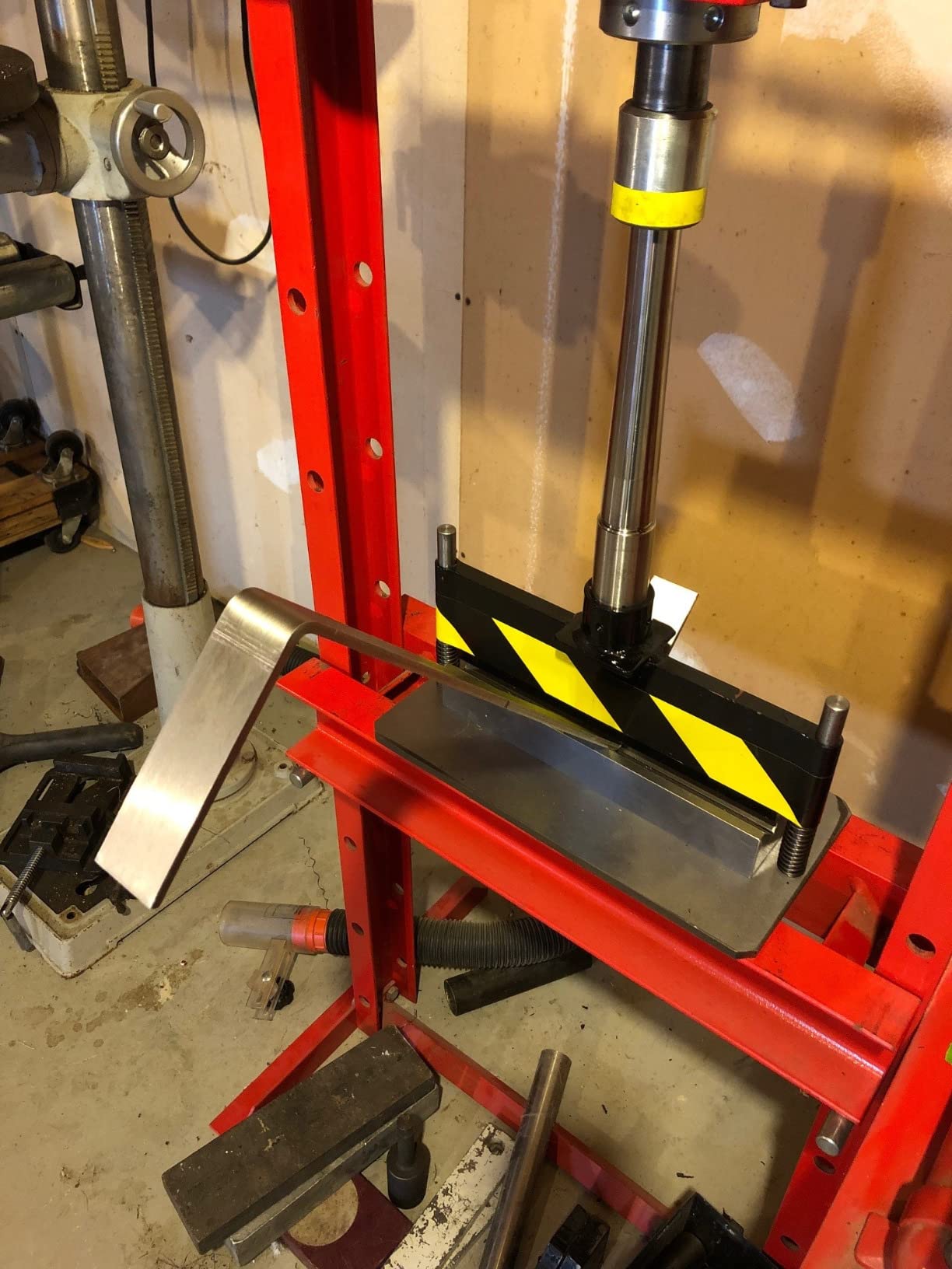Shop Press Brake Attachment [Bends up to 12 in. Long & 3/8 in. Thick] | Shop Press Brake Attachment; aluminum and steel construction for handle problems like straightening bent control arms and customer photo 1