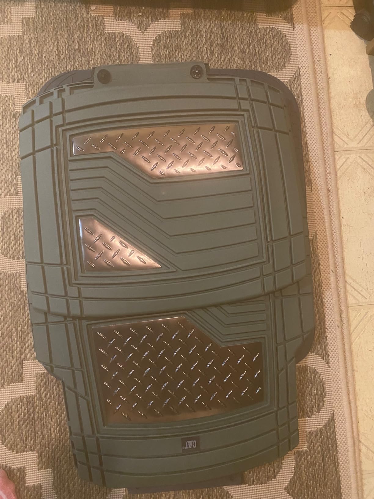 CAT DiamondShield Rubber Floor Mats for Cars Trucks SUVs, All Weather Protection Front & Rear Car Mats Set, Heel Pad & Anti-Slip Backing, Universal Fit Trim-to-Fit, Gray customer photo 2