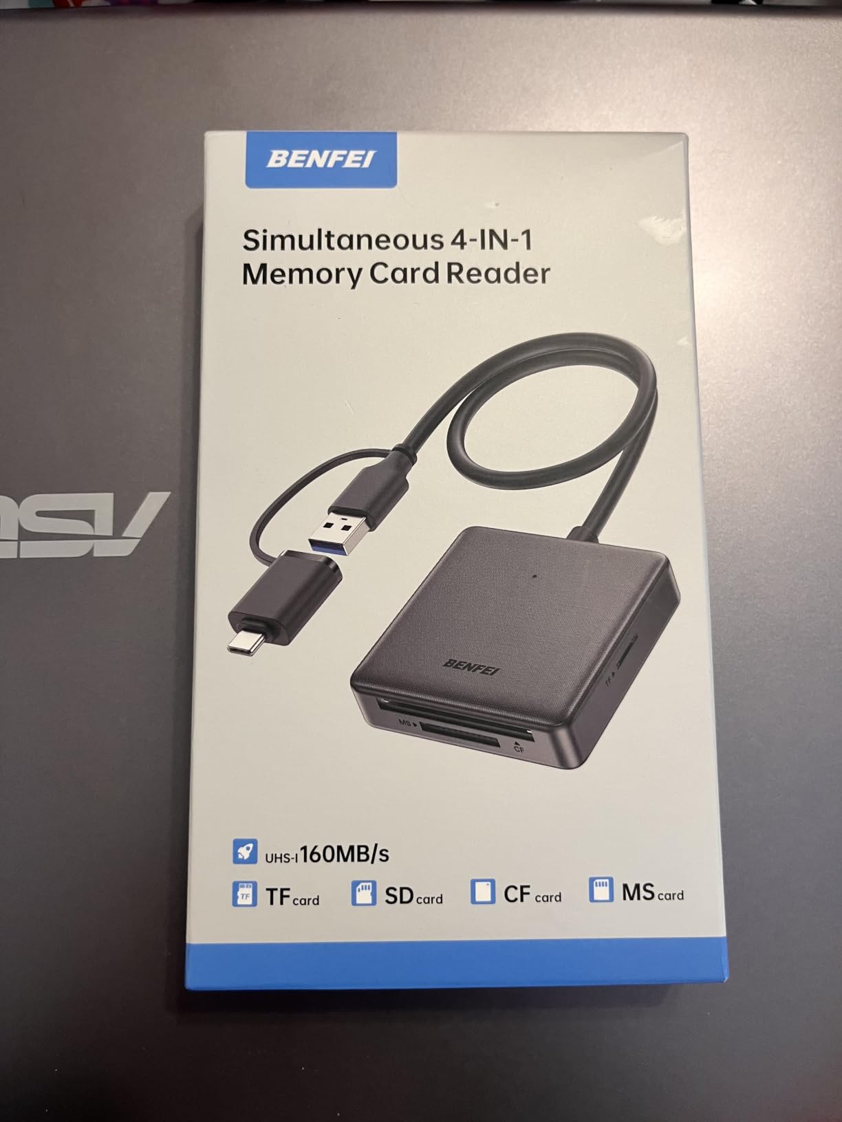 Memory Card Reader, BENFEI 4in1 USB 3.0 and USB-C to SD Micro SD MS CF Card Reader Adapter, 4 Cards Simultaneously Read and Write, Compatible with iPhone 15 Series, MacBook Pro/Air 2023, and More customer photo 1