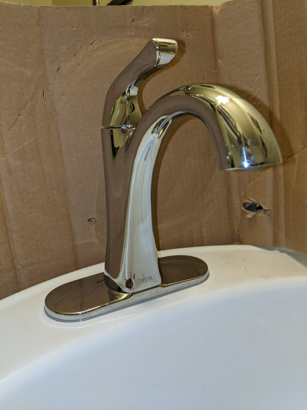 Delta Arvo Brushed Nickel Bathroom Faucet 1 Hole, Single Hole Bathroom Sink Faucet for Vanity, Push-Pop Drain Assembly, Spotshield Stainless 15840LF-SP customer photo 1