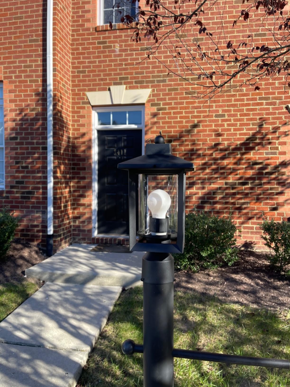 Outdoor Post Light, Exterior Post Lantern Lamps, Pathway Post Lighting Fixture, Post Lights Fixture in Black Finish with Clear Glass Shade for Garden, Backyard, Patio, Lawn, Driveway customer photo 2
