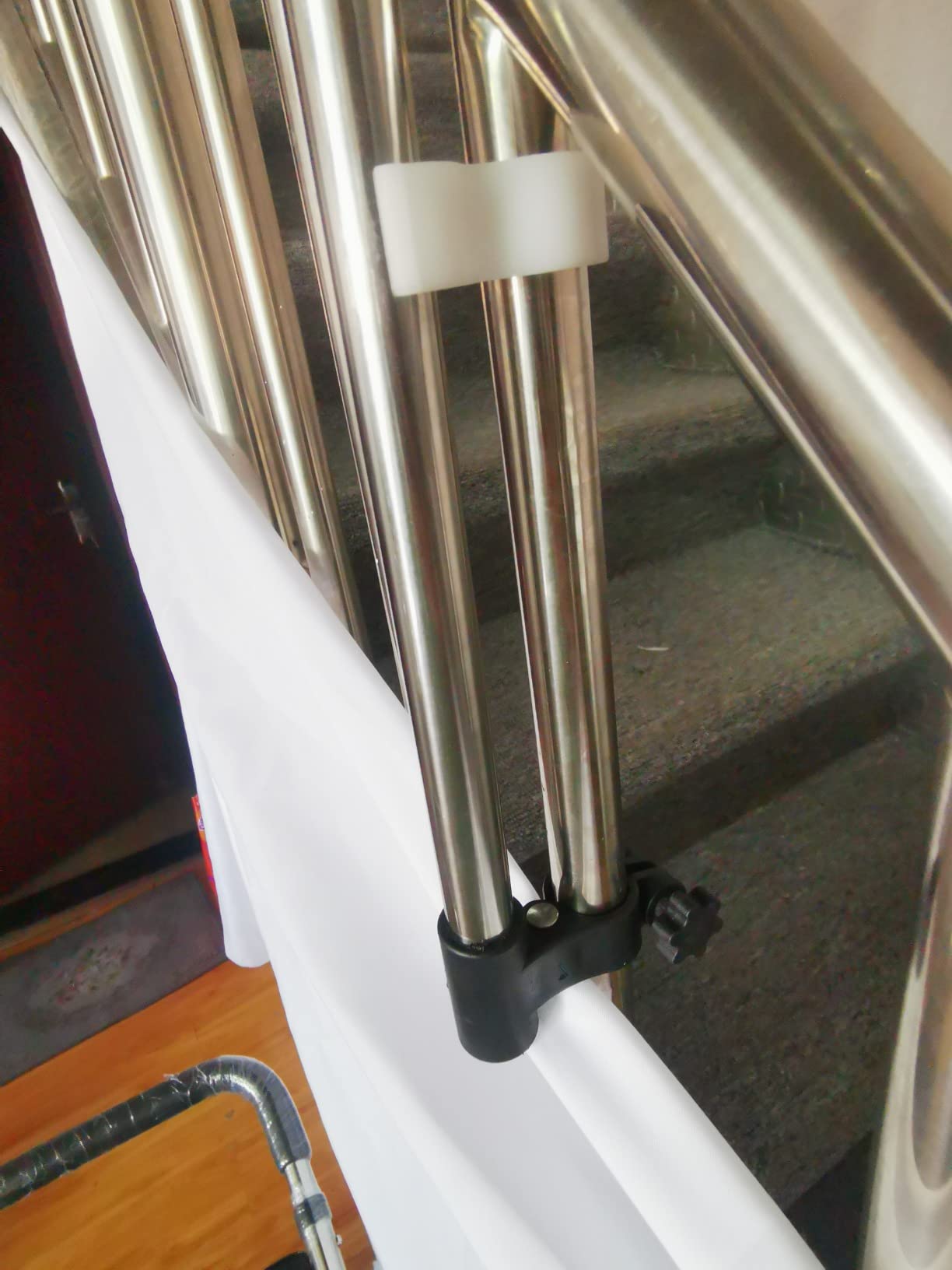 IV Poles for Wheelchair Infusion Stand, Medical Grade Reinforced Stainless Steel Portable IV Stand with 4 Hooks and Solid Metal Base, Telescopic Iv Pole Adjustable Height 29.5-52.5 Inches customer photo 1