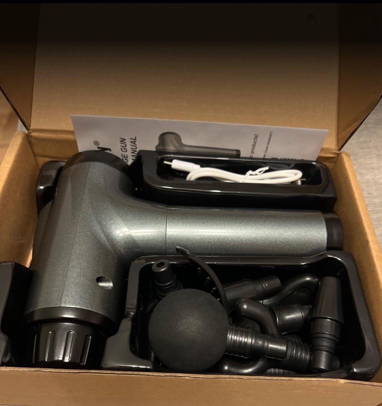 OLsky Massage Gun Deep Tissue 30 Speeds 9 Attachments Handheld (Grey) | Electric Muscle Massager, High-intensity Percussion, Massage Device for Pain Relief, Quiet and Powerful, Ideal for Recovery customer photo 2