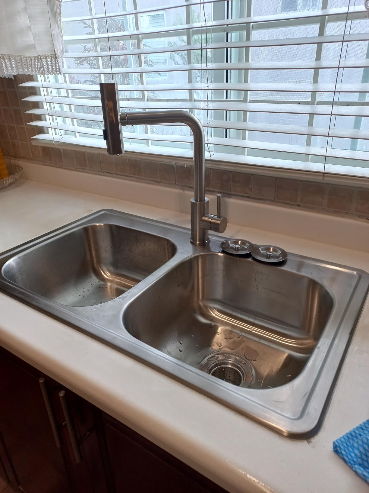 Zuhne Fortuna 33-Inch Drop-In Double Bowl Sink - 33 x 19 x 8 in | 22 Gauge T304 Stainless Steel, Double Bowl, Single Hole Deck, Fast Drain, Sound Dampening Pads, Satin Finish customer photo 2