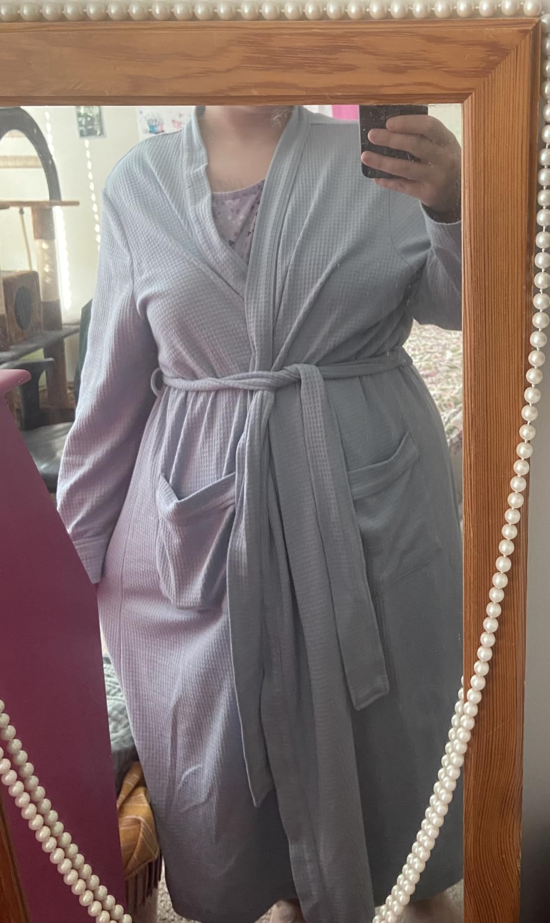 Amazon Essentials Women's Lightweight Waffle Full-Length Bath Robe (Available in Plus Size) customer photo 2