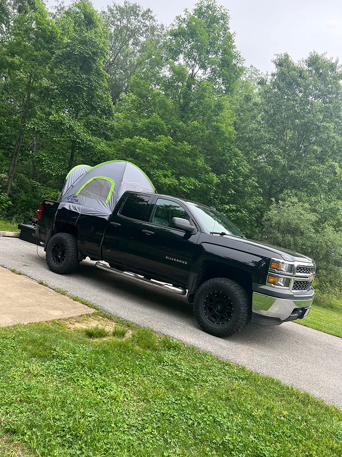 JOYTUTUS Pickup Truck Tent 2.0, Waterproof PU2000mm Double Layer for 2 Person, Portable Truck Bed Tent with Rainfly, 5.5'-5.8' Camping Preferred - Green customer photo 1
