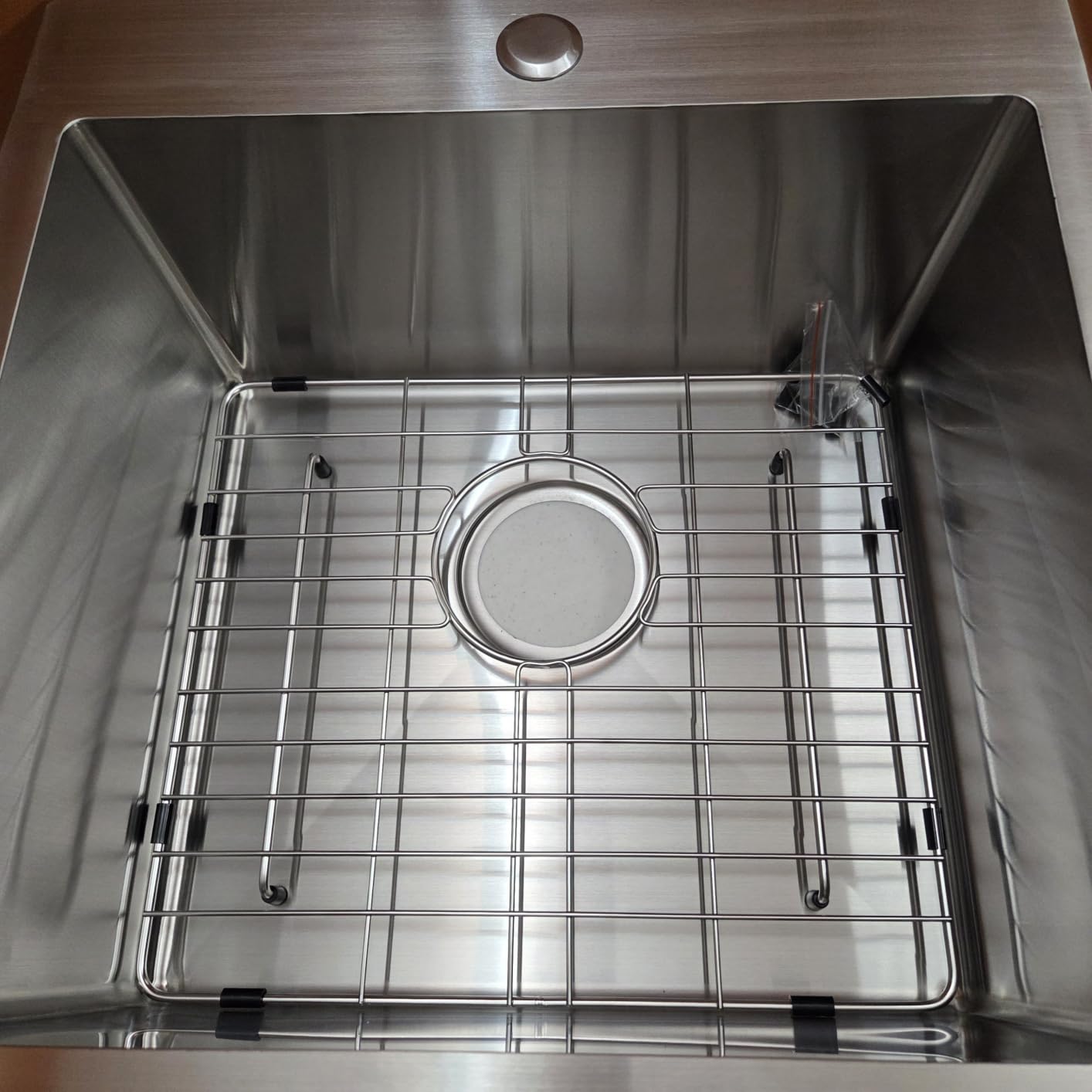 VAPSINT 15x15 Inch Drop In Bar Sink, Topmount Single Bowl Handmade 16 Guage Stainless Steel Small Kitchen Sink for Wet Bar Prep RV Outdoor with Grid & Drain Strainer customer photo 1