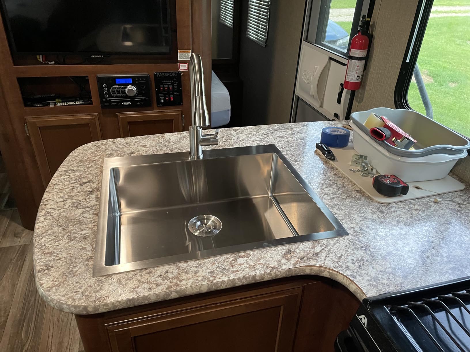 VAPSINT 15x15 Inch Drop In Bar Sink, Topmount Single Bowl Handmade 16 Guage Stainless Steel Small Kitchen Sink for Wet Bar Prep RV Outdoor with Grid & Drain Strainer customer photo 2