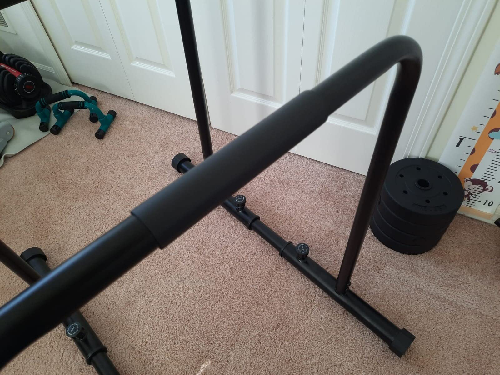 Dripex 1100lbs Adjustable Dip Bar Heavy Duty Steel Dip Station, Home Dip Stand with Two Safety Connectors, Parallel Bars Dip Equipment for Calisthenics, Strength Training customer photo 2