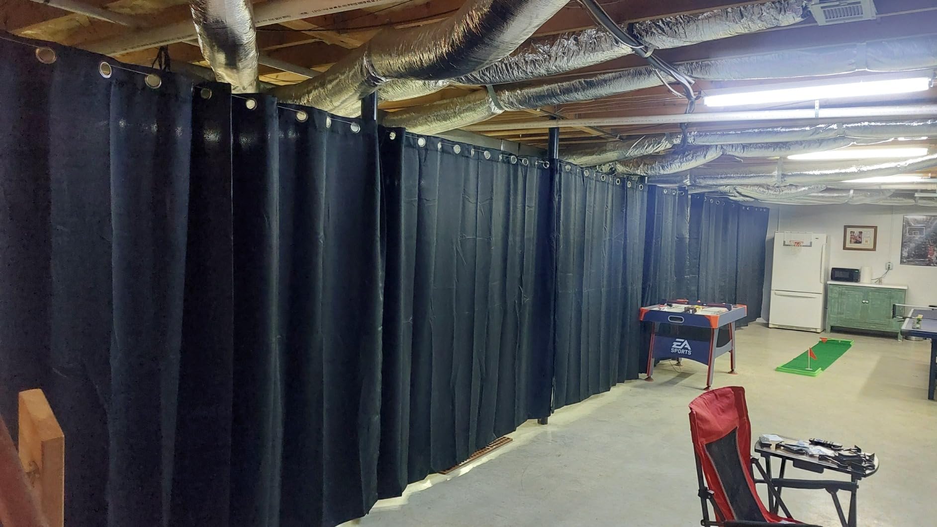 BONZER Extra Wide Room Divider Curtain Total Privacy | Wall Noise Reducing Blackout Curtains for Patio Sliding Glass Door, 108L x 150W Inch (9L x 12.5W ft), 1 Panel, Black customer photo 1