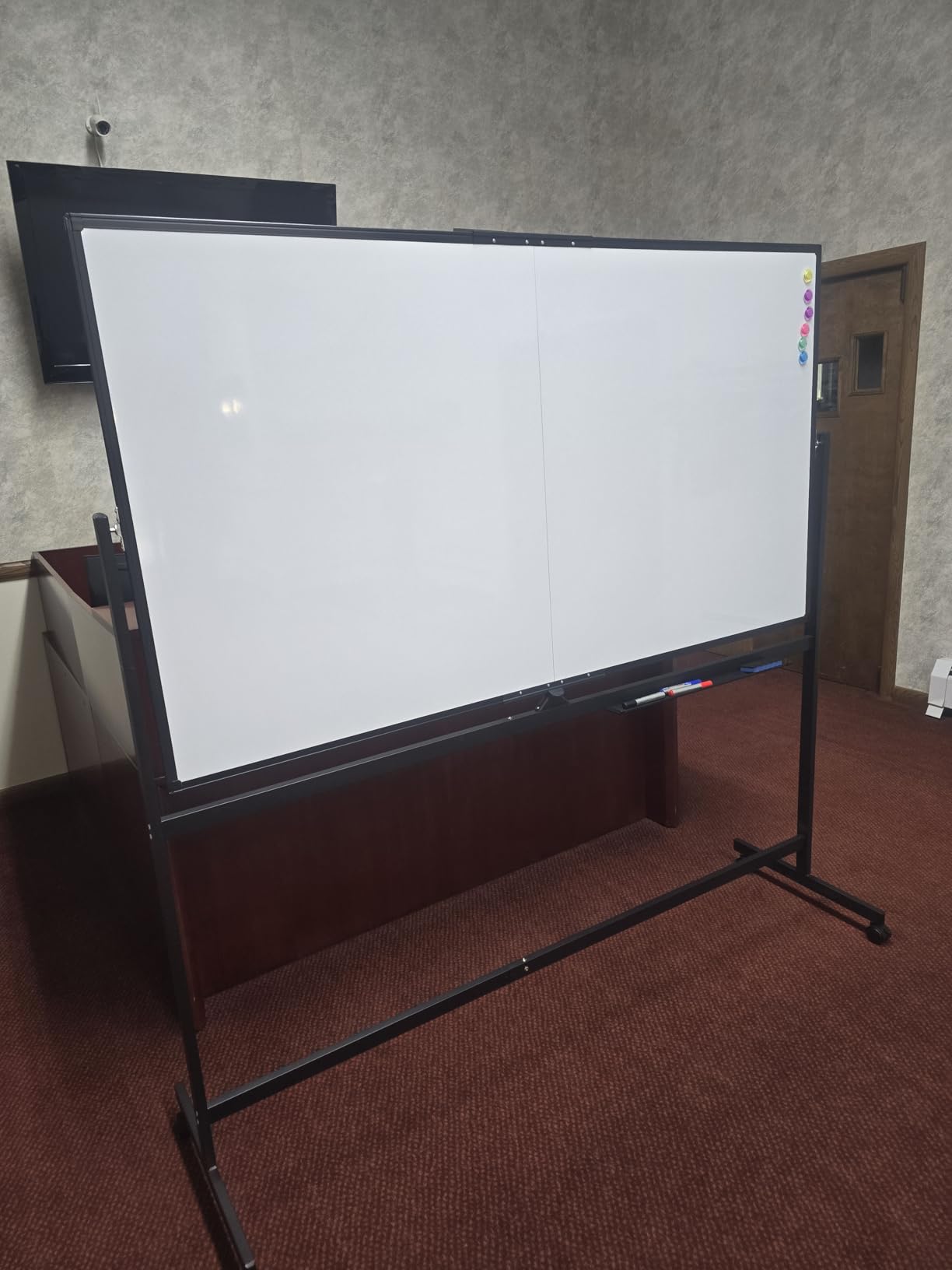 Maxtek Rolling Whiteboard 72 x 40 in, Large Double-Sided Magnetic Standing | Mobile White Board on Wheels Dry Erase Board, Portable Giant Writing Surface for Office, School, Home Office, and Homeschool customer photo 1