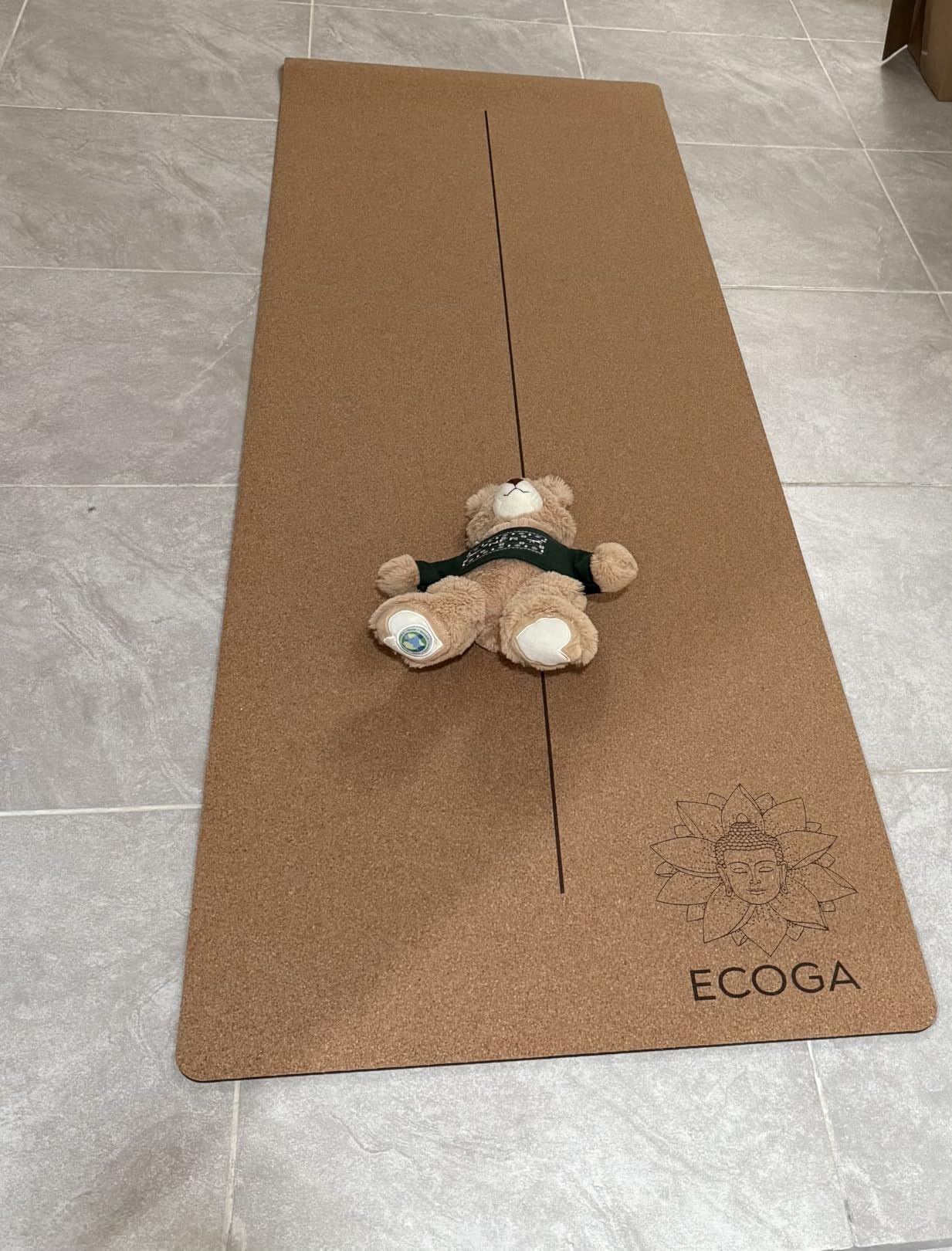 Premium Cork Yoga Mat With Alignment Marks - 5mm Thick Non Slip Hot Yoga Mat - Eco-friendly Non Toxic - Includes Strap and Bag customer photo 1