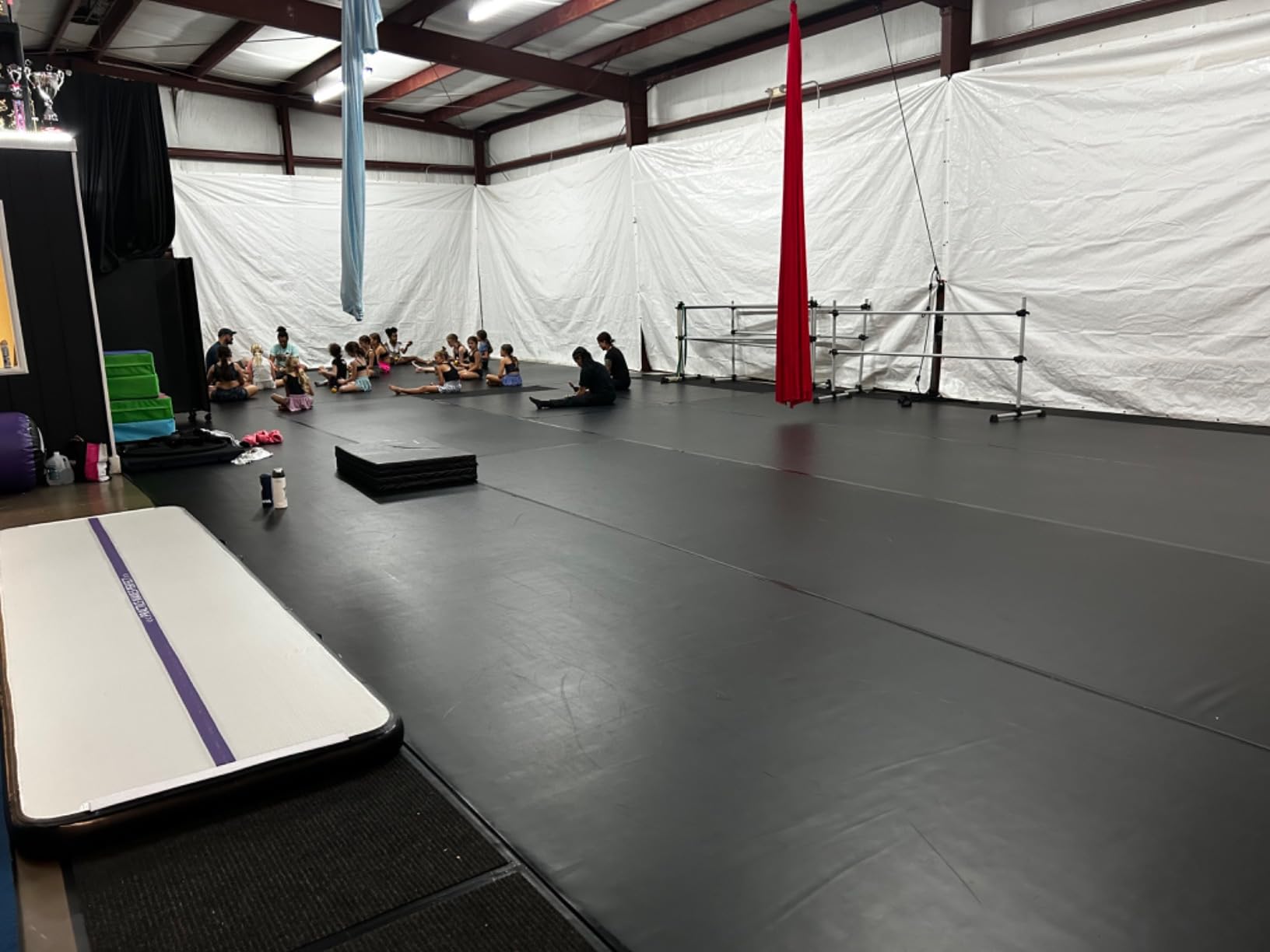 VEVOR Dance Floor Roll, 1.5mm PVC Dance Flooring Marley Dance Practice Floor Portable Grey/Black Roll Out Dance Floor Non-Slide & Wearproof Dance Mat for Ballet customer photo 2