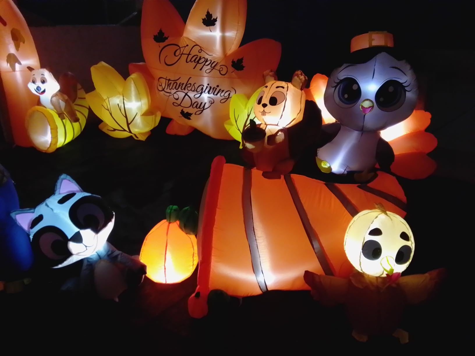 Joiedomi 7 FT Long Inflatable Woodland animals with Cornucopia with Build-in LEDs, Blow Up Inflatables for Thanksgiving Party Indoor, Outdoor, Yard, Garden, Lawn Fall Decorations customer photo 2