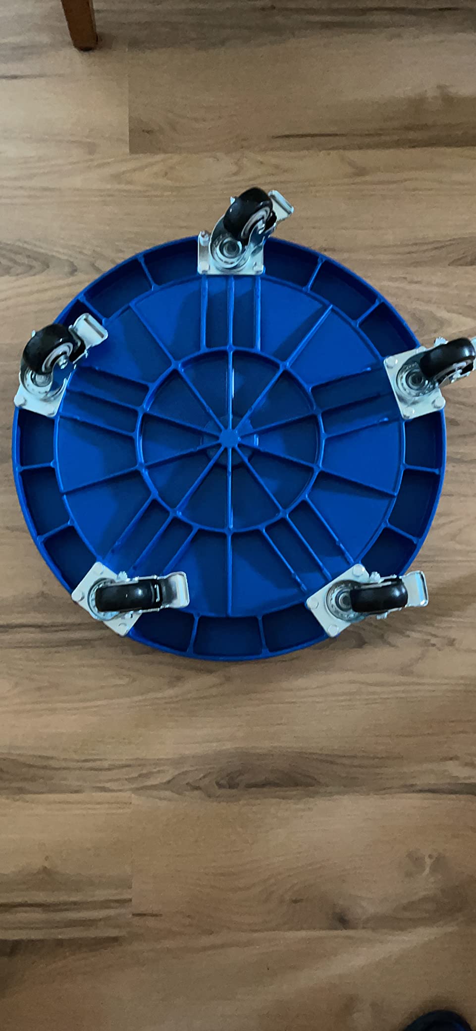 ELAFROS Heavy Duty Plastic Drum Dolly with Brake, 30/55 Gallon, 900lb Grey | 5 Swivel Casters, Drum Cart, Barrel Mover, Keg Stand, Pail Rolling Base, Trash Can Caddy, Oil Drum Holder, Warehouse Workshop customer photo 2