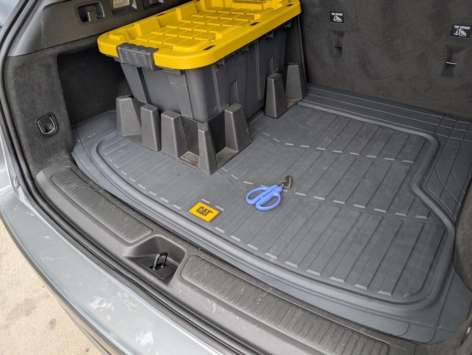 CAT Heavy Duty SUV Black Cargo Liner & Car Trunk Mat - Universal Trimmable All Weather Cargo Mats for Back of SUV - SUV Trunk Mat & Carpet Cover Trunk Liner - Cargo Cover Trunk Cover 53