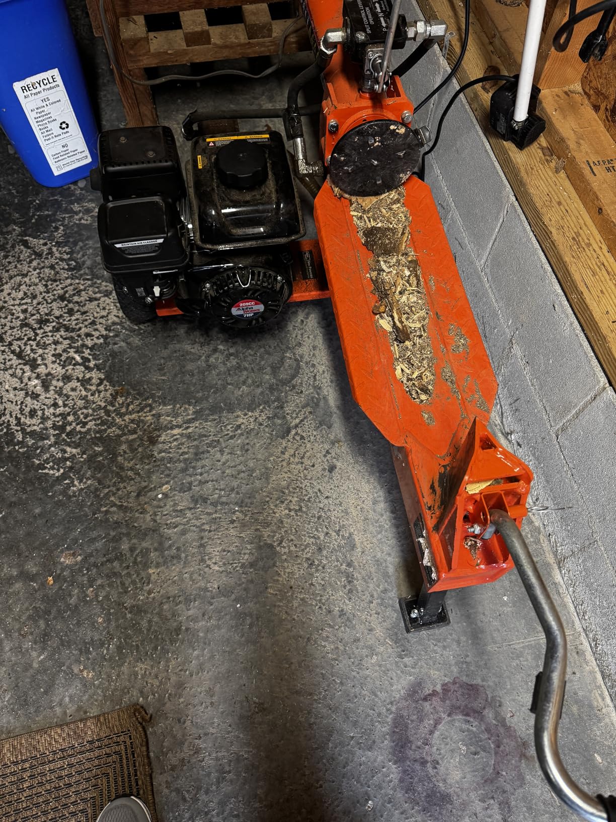 SuperHandy Log Splitter Portable 20 Ton Rapid Auto Return Ram System Bucher Gear Pump 7HP Engine Horizontal Full Beam Steel Wedge Firewood Splitting Forestry Harvesting customer photo 2