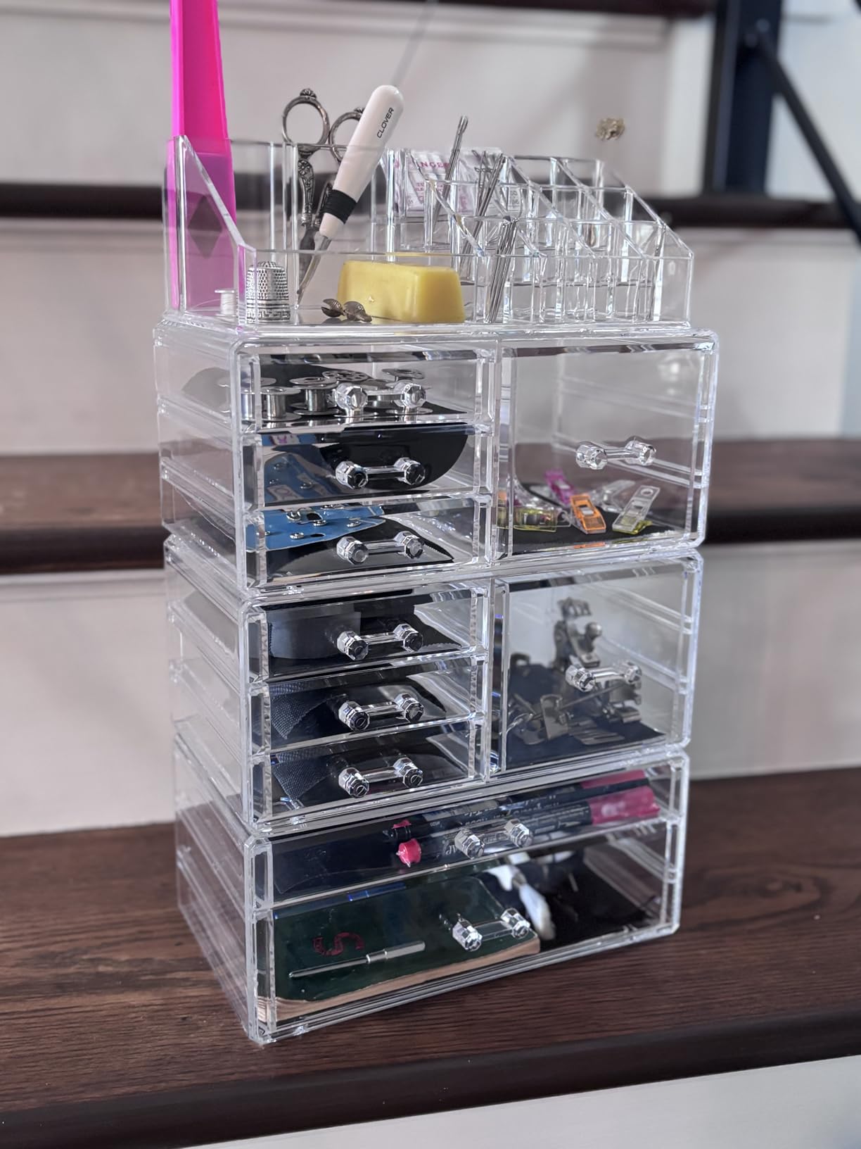 Cq Acrylic 4 Pack Clear Makeup Storage, Stackable 10 Drawer Organizer for Vanity, Jewelry, Hair Clip, Beauty & Skincare Products customer photo 2