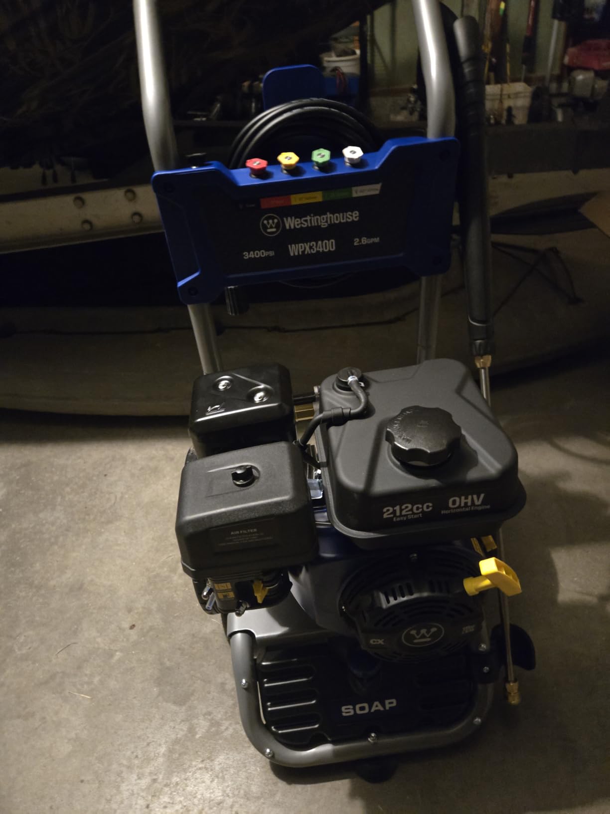 Westinghouse WPX3400 Gas Pressure Washer, 3400 PSI and 2.6 GPM, Onboard Soap Tank, Spray Gun and Wand, 5 Nozzle Set, for Cars/Fences/Driveways/Homes/Patios/Furniture customer photo 2