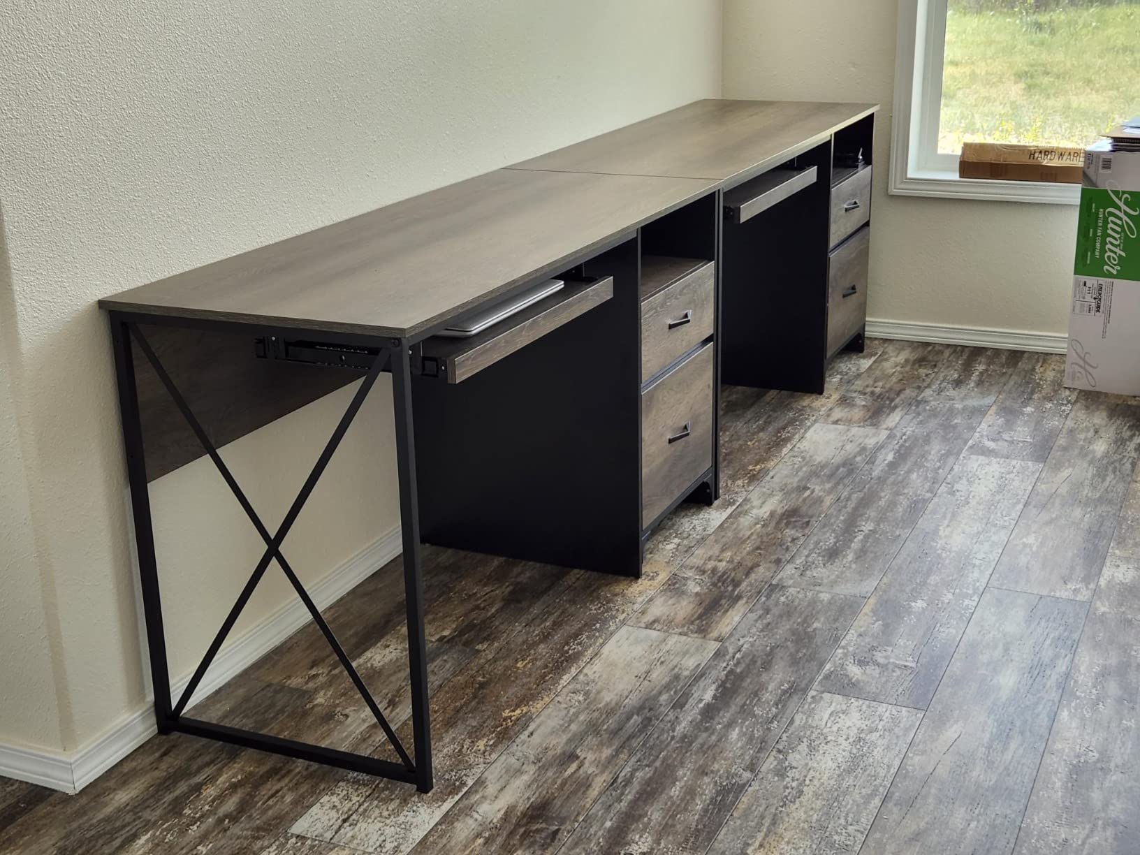 Bestier Office Desk with Drawers, 55 inch Industrial Computer Desk with Storage, Wood Teacher Desk with Keyboard Tray & File Drawer for Home Office, Rustic Brown customer photo 2