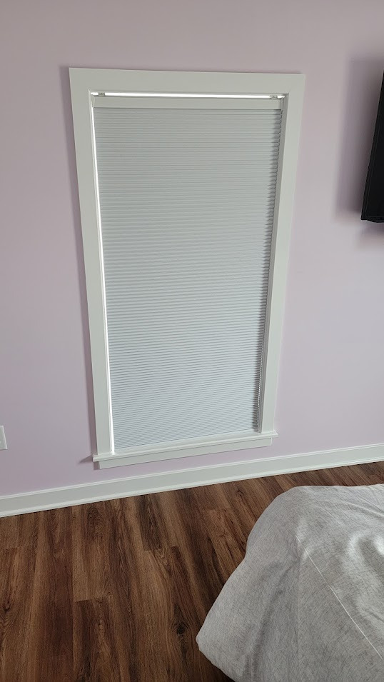 Yoolax Motorized Cellular Shades, Custom, Light Filtering, White | Automatic honeycomb blinds with remote, compatible with Alexa and Google Assistant for Living Room, Kitchen & Dining Room customer photo 1