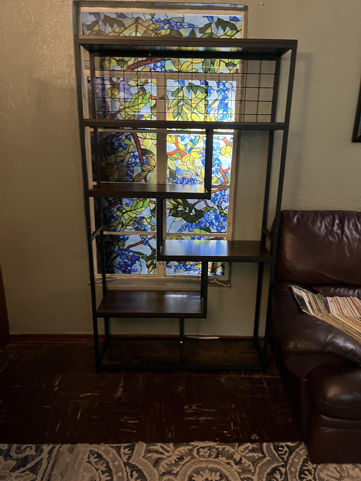 IRONCK Bookshelves 6 Tiers, Industrial Etagere Heavy Duty Shelves | Living Room, Office Storage Geomeric Display Boocase, Vintage Brown customer photo 1