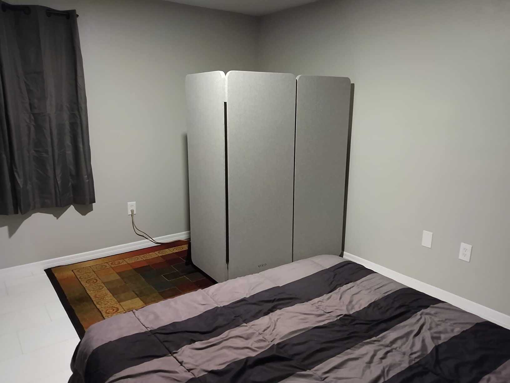 VIVO Gray Freestanding 24 x 66 inch Privacy Panel, PP-1-T024G | Cubicle Divider, Acoustic Wall Partition, Single 24 inch Panel with 2-Sided Zipper Attachment System customer photo 1