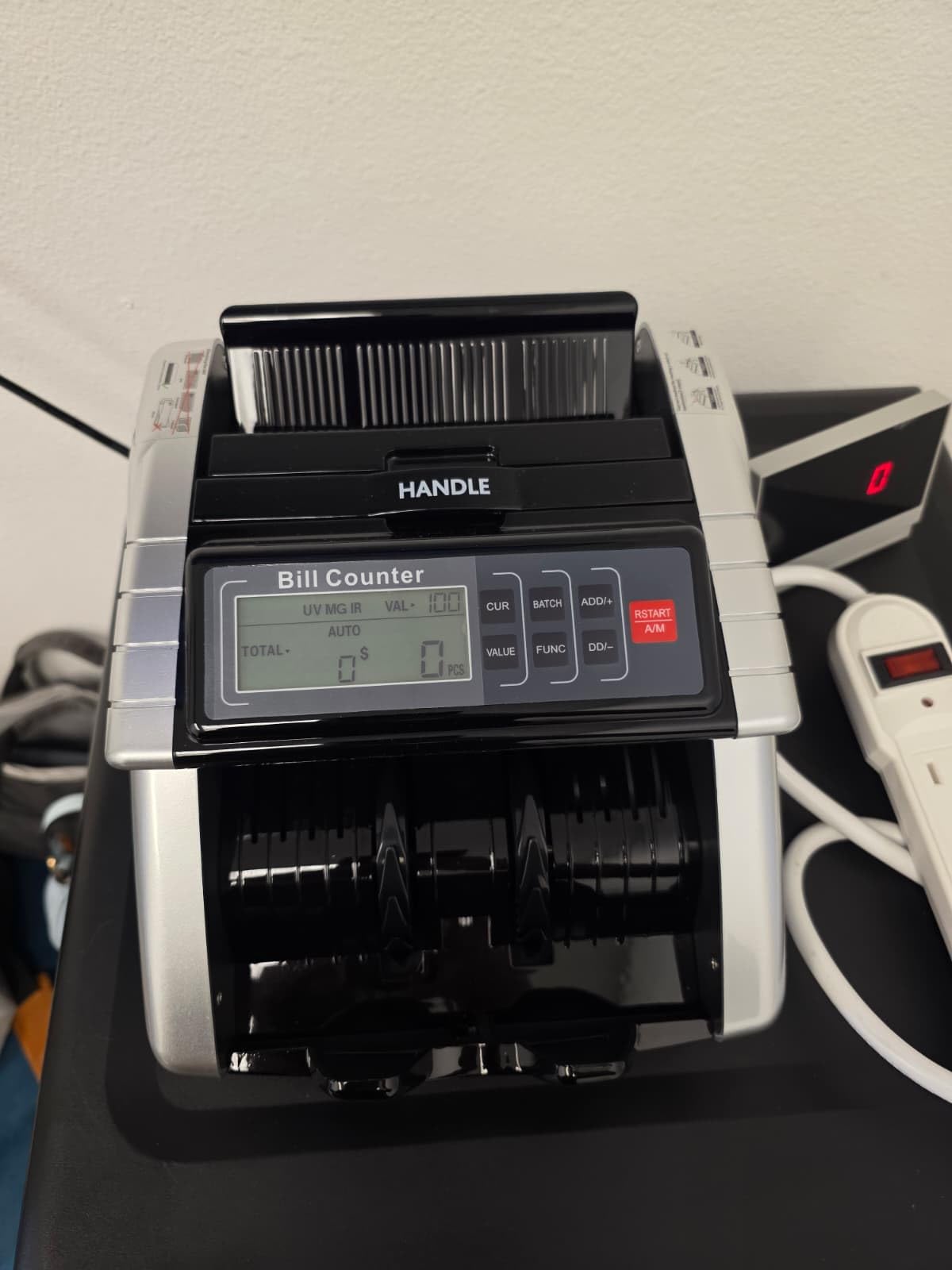 Aneken Money Counter Machine with Value Count, Dollar, Euro UV/MG/IR/DD/DBL/HLF/CHN Counterfeit Bill Detectors,Add and Batch Modes, Cash Counter with LCD Display | Jam-free and durable customer photo 1