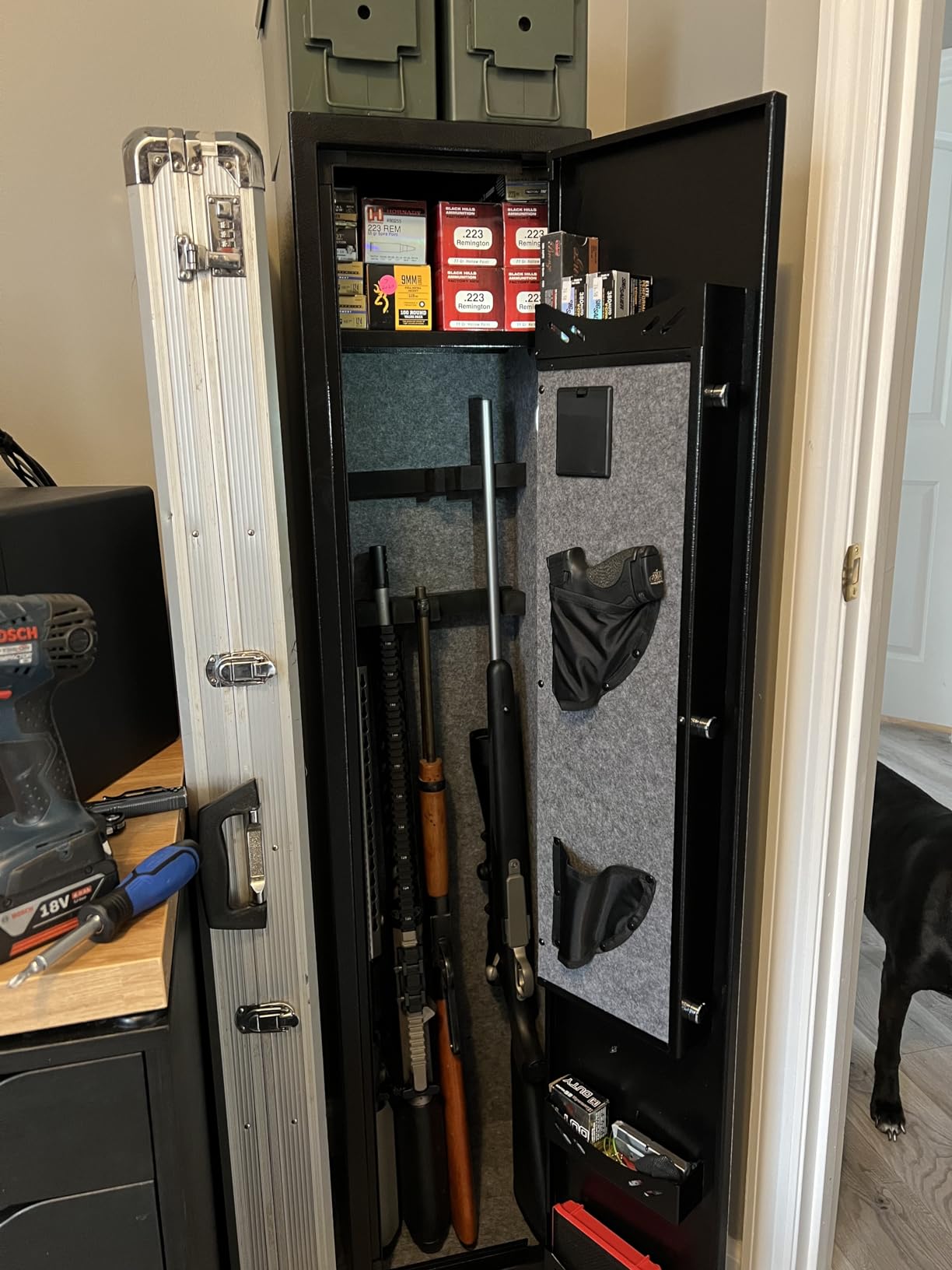 KAER Long Gun Safe for Rifles and Pistols with Electronic Lock Assembled | Rifle Safe for Home, Gun Cabinet for 3-5 Shotguns 5 Handguns, Removable Gun Rack, Shelf, LED Light, Ammo Storage customer photo 1