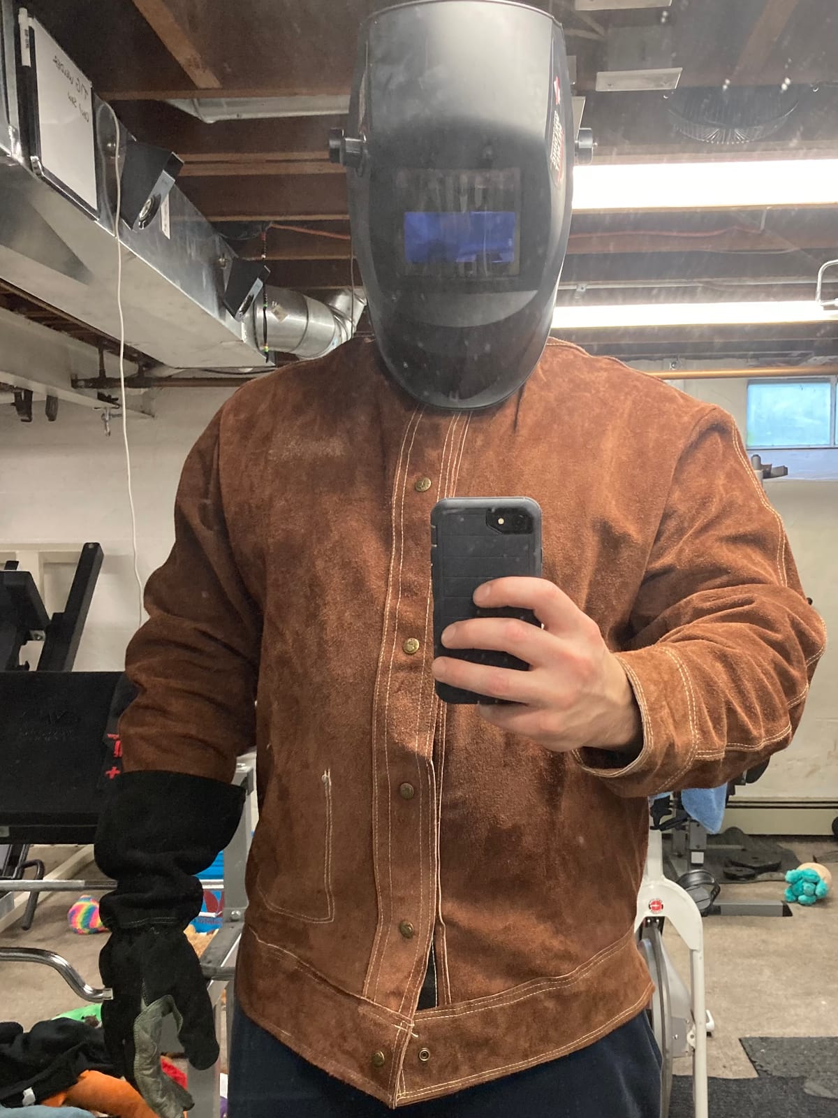 YESWELDER Leather Welding Jacket | Heavy Duty Heat Flame Resistant for Men Women welder jacket Welding Coat customer photo 1