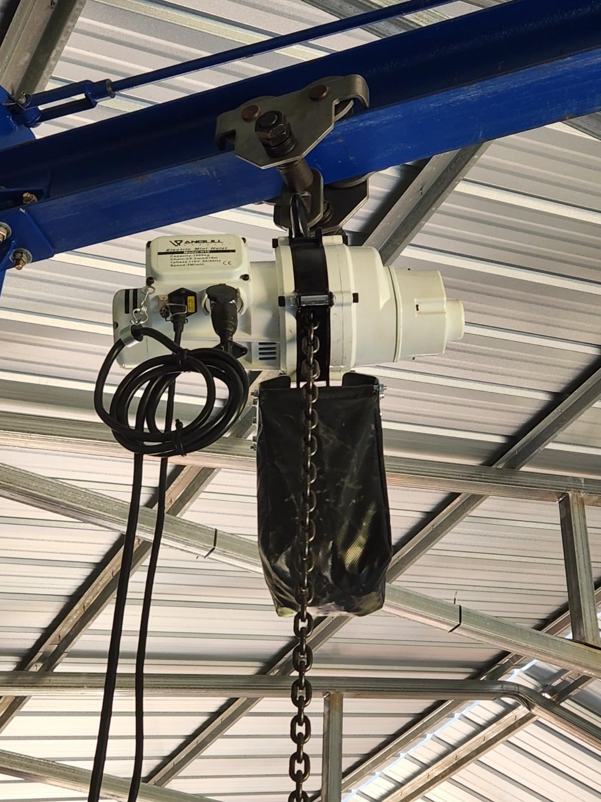 ANBULL 2200lbs Electric Chain Hoist, 110V Single Phase Overhead Crane Hoist, w 10 ft FEC DT Grade Carburized Double Chain, Two 360 Rotatable Hook, for Garage Ceiling(1Ton) customer photo 2