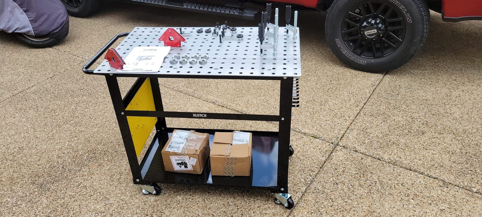 Klutch Mobile Welding Workstation, 26-Pc. Fit-Up Kit, 600-Lb. Capacity, 40in. x 24in. table customer photo 1