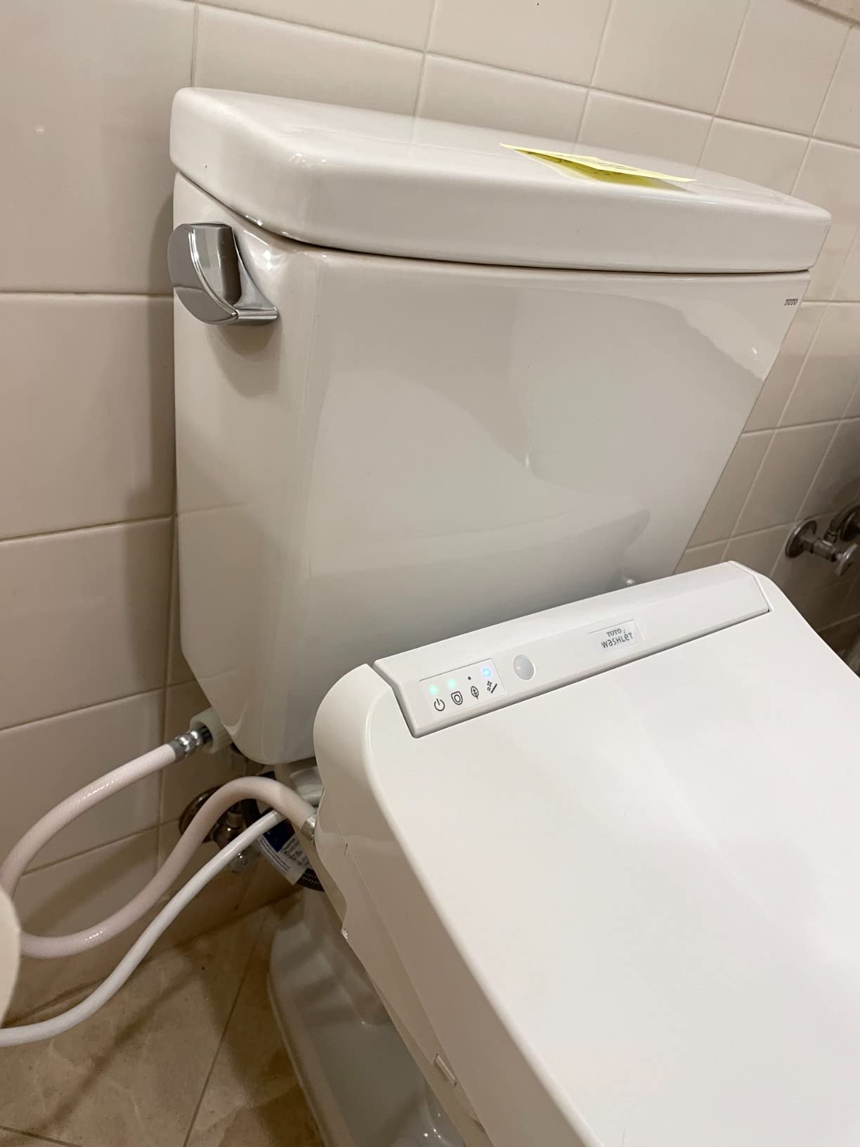 TOTO Drake Two-Piece Elongated 1.28 GPF TORNADO FLUSH Toilet with CEFIONTECT and SoftClose Seat, WASHLET+ Ready, Cotton White - MS776124CEG#01 customer photo 1