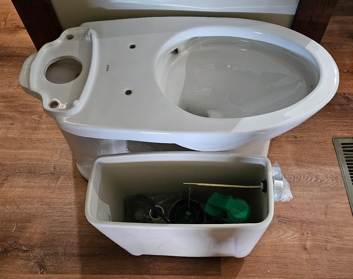TOTO Drake Two-Piece Elongated 1.6 GPF Universal Height TORNADO FLUSH Toilet with CEFIONTECT, Cotton White - CST776CSFG#01 customer photo 1