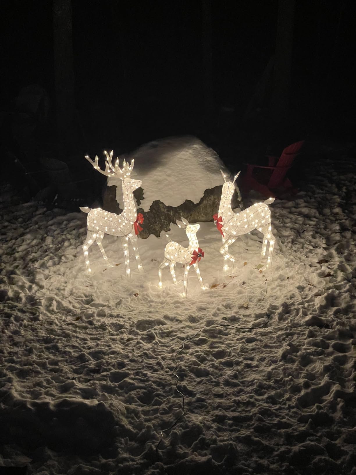 Best Choice Products 3-Piece Large Lighted Christmas Deer Family Set 5Ft Outdoor Yard Decoration with 360 LED Lights, Stakes, Zip Ties - White customer photo 2